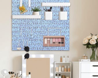 Pegboard Kit – Wall Organizer with Hooks, Shelves & Accessories | Modern Home Office Work School Storage | IKEA Skadis style