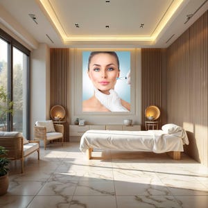 Unique Botox Injection Art Medspa Canva Decoration, MedSpa Nurse Injector Dermatologist Beauty Salon  Wall Decor