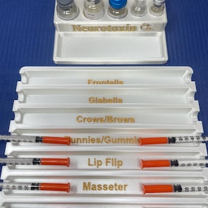 Extra wide or Regular Botox Injectables Syringe Holder Tray, MedSpa Tox Tray Organizer Aesthetic Practitioner Nurse Injector Syringe Holder