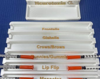 Extra wide or Regular Botox Injectables Syringe Holder Tray, MedSpa Tox Tray Organizer Aesthetic Practitioner Nurse Injector Syringe Holder