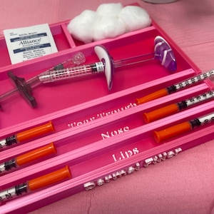 Bandeja para jeringas de inyección de relleno dérmico personalizada, soporte para jeringas de neurotoxina Botox para enfermeras esteticistas, organizador para MedSpa