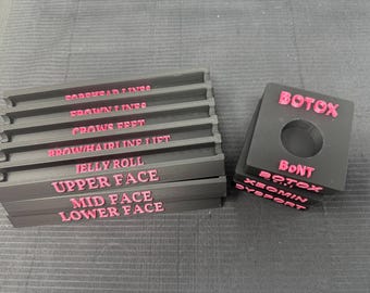COMBO ORDER Set of 3 Syringe Trays  for Upper, Middle & Lower Face PLUS 3 Vial Holders
