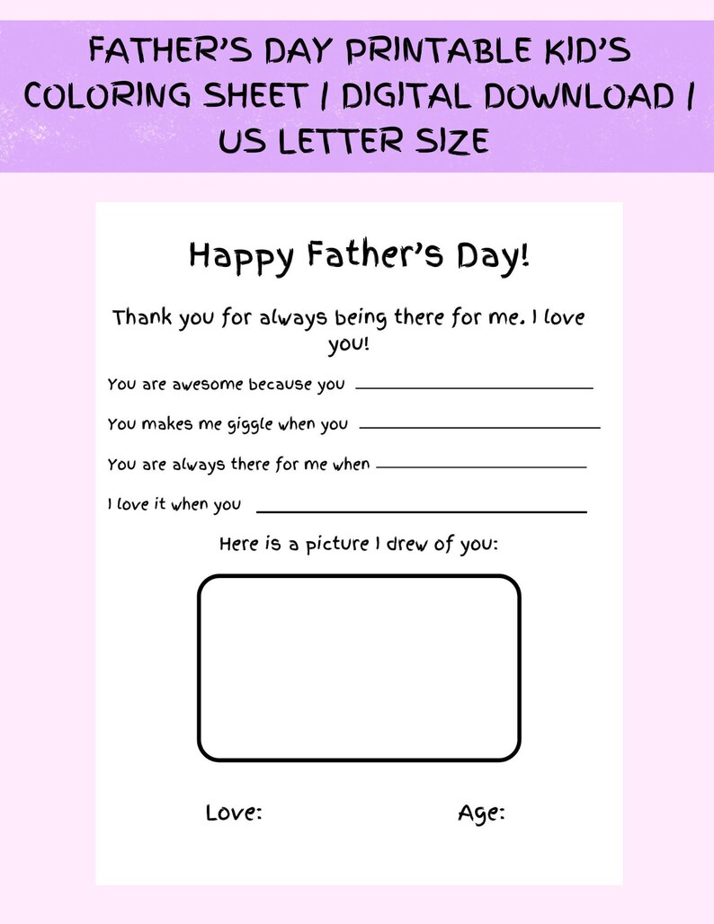 Father's Day Printable Coloring Page | Funny Happy Father's Day ...