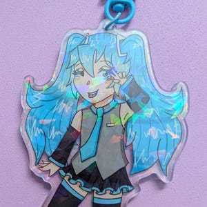 Hatsune Miku holographic keychain
