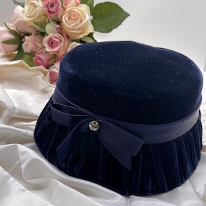 Navy Vintage Hat Womens 1940s - Etsy display picture 3