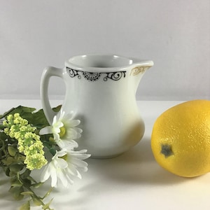 Vintage Creamer, Syrup, Salad Dressing Pitcher, Diner Ware, Farm Table, Farmhouse Serve Ware