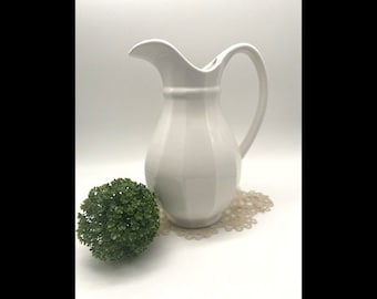 Pfaltzgraff Ironstone White Farmhouse Pitcher, Heritage White Milk  Pitcher Water Jug, Vase