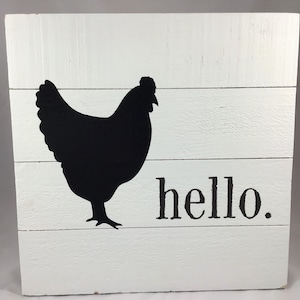 Farmhouse Chicken Wood Sign: Rustic Country Wall Decor