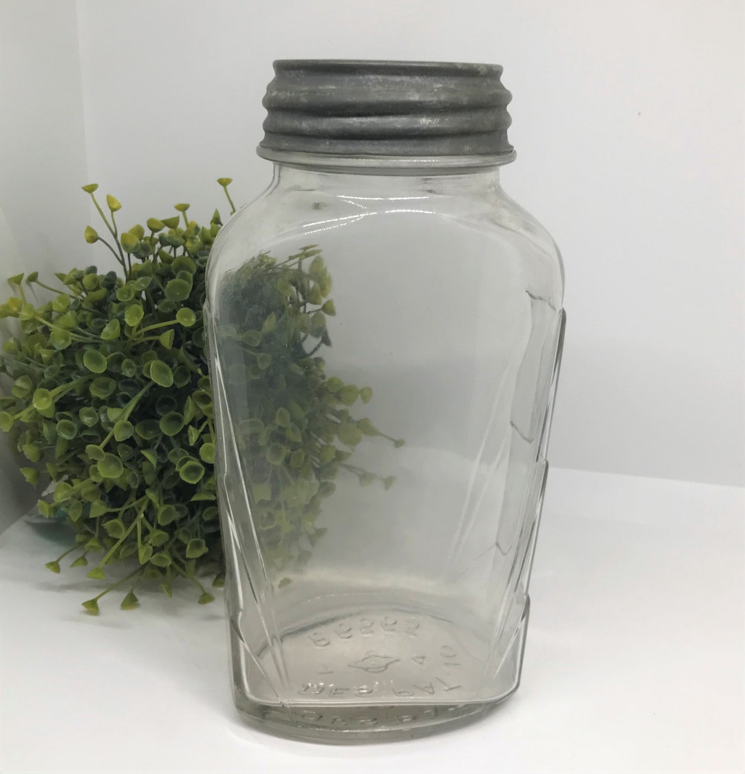 Vintage Oval Glass Jar, Rare D86565, With Zinc Lid for Ball Mason Jars, Farmhouse Decor