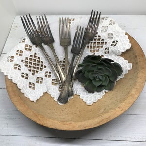 Antique Silver Plated Dinner Forks: Sheffield Veribest Roosevelt, Farmhouse Decor
