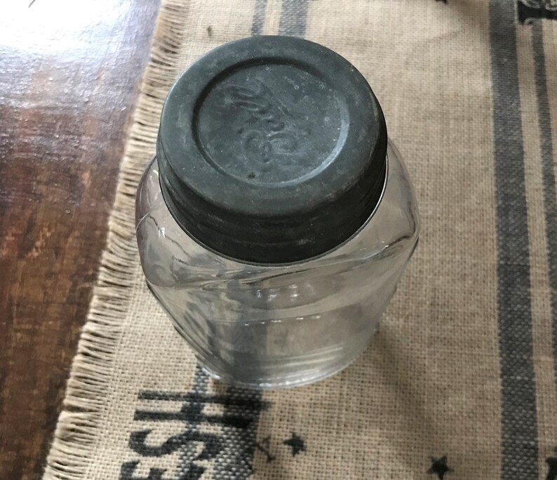 Vintage Oval Glass Jar Rare D86565 With Zinc Lid for Ball Etsy