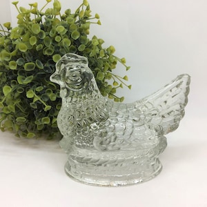 Vintage Glass Hen on Nest Candy Dish - J.H. Millstein Co.