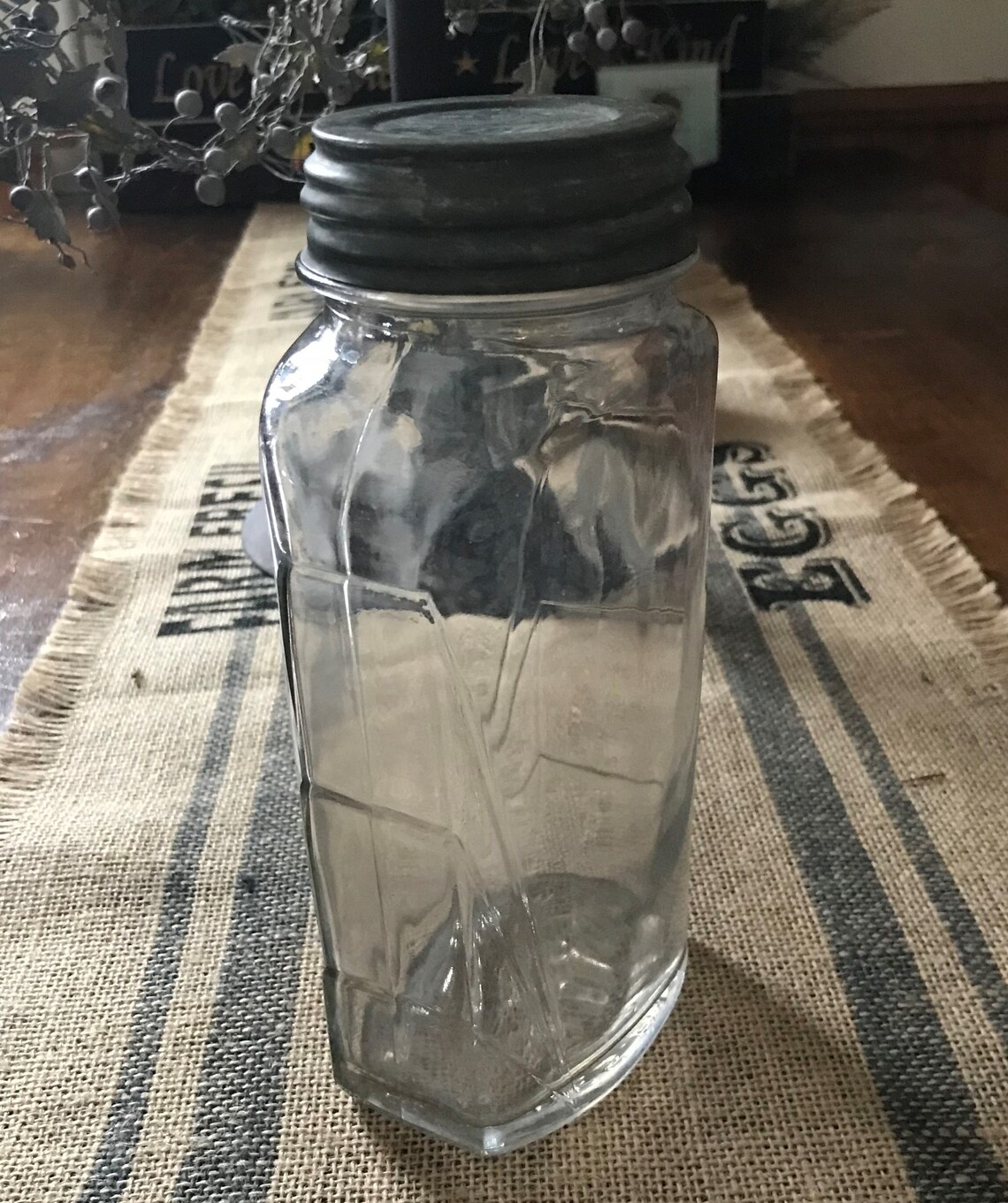 Vintage Oval Glass Jar Rare D86565 With Zinc Lid for Ball Etsy