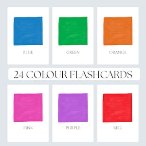 24 Colour Cards  |  Montessori flashcards, Pre-School Cards, Educational Printable Cards, Instant Download