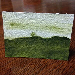 Green Isolation 1 - Original Watercolor ACEO
