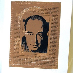 C.S. Lewis Serigraphy Print screenprint original image 3