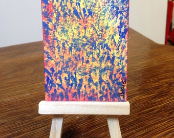 art - abstract Happy Dance - Original Watercolor ACEO painting