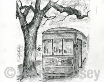 904 Streetcar pencil drawing