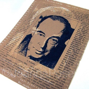 C.S. Lewis Serigraphy Print screenprint original image 1