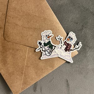 Gravity Falls Book of Bill Fiddauthor Snowman Vinyl Sticker