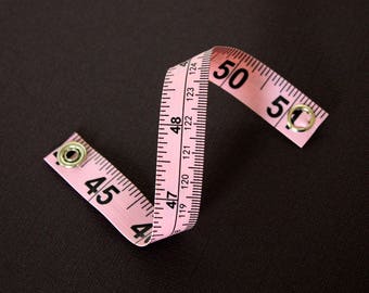 Tape Measure Bracelet in Light Pink - Statement Jewelry created with Upcycled Measuring Tape - Vinyl Snap Bracelet - Crafty Trashion