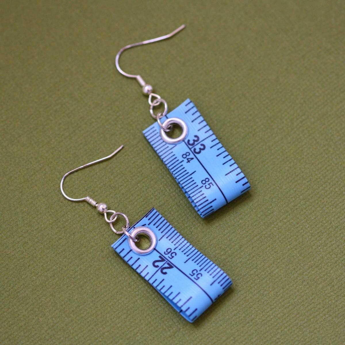 Tape Measure Jewelry Set in Blue Earrings and Bracelet Etsy