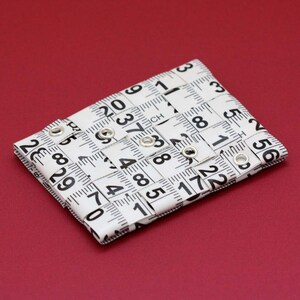 Tape Measure Coin Pouch in White Coin Purse or Wallet created with Upcycled Measuring Tape image 4