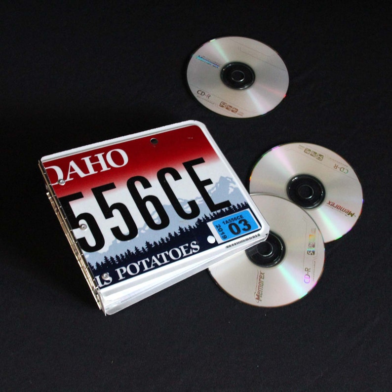 Road Trip License Plate CD Album Upcycled Disc Binder Etsy
