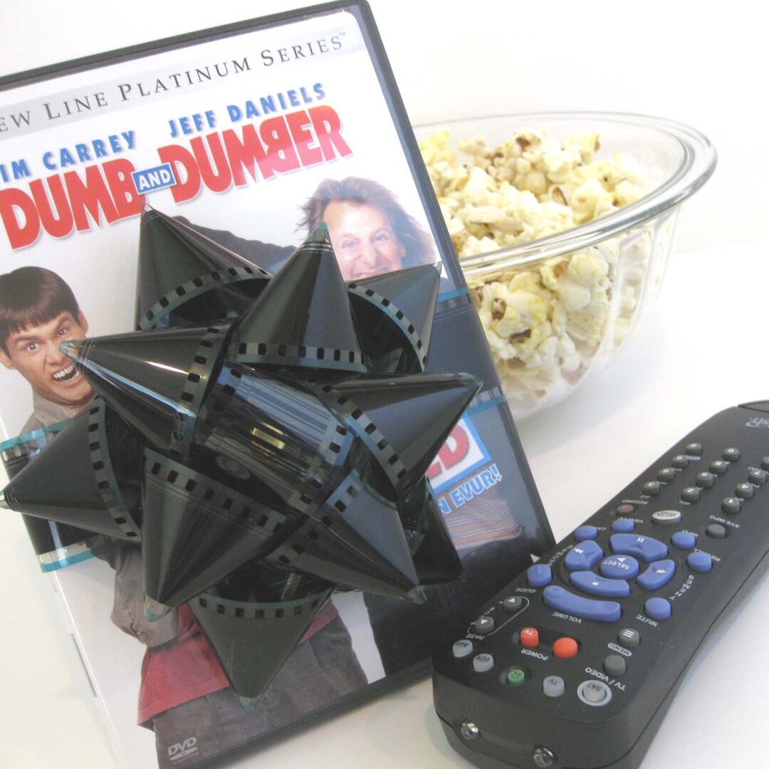 Film Reel Gift Packaging Bows Set of 3 Bows Repurposed From the Movie Flintstones Viva Rock