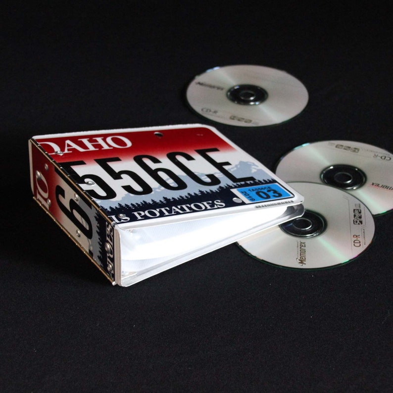 Road Trip License Plate CD Album Upcycled Disc Binder Etsy
