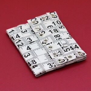 Tape Measure Coin Pouch in White Coin Purse or Wallet created with Upcycled Measuring Tape image 2