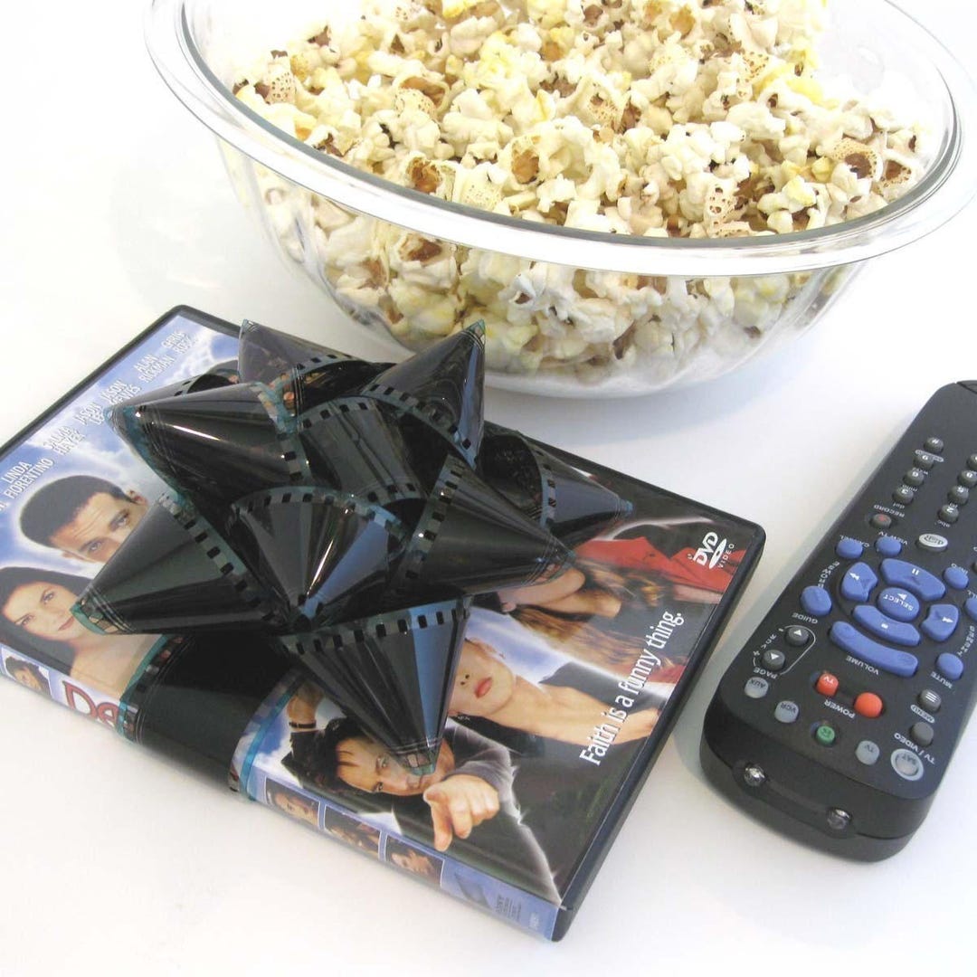 Film Reel Gift Packaging Bows Set of 3 Bows Repurposed From the Movie Gun Shy Gift Wrapping