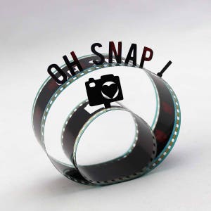 Oh Snap Film Reel Gift Packaging Bow Pop Up Letters Word Loop Repurposed from Movie Film Strips Photographer Gift Camera image 6