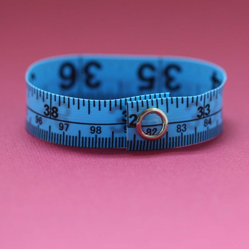 Tape Measure Jewelry Set in Blue Earrings and Bracelet Etsy