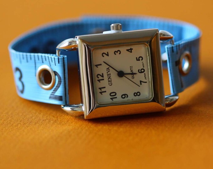 Tape Measure Watch in Blue Etsy