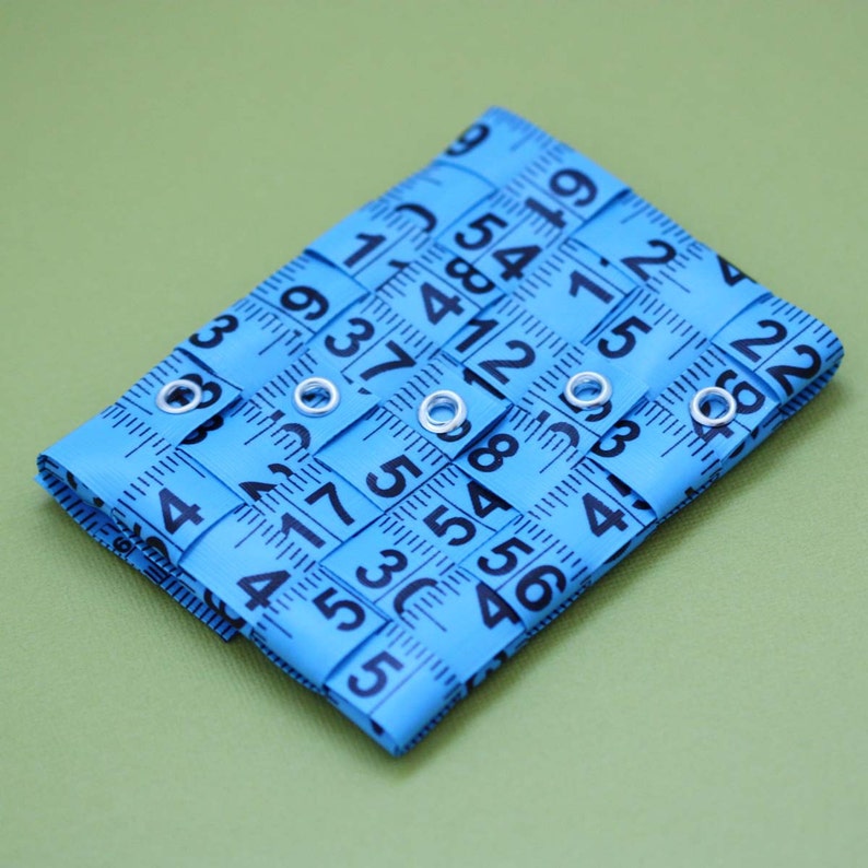 Tape Measure Coin Pouch in Blue Coin Purse or Wallet created with Upcycled Measuring Tape image 5