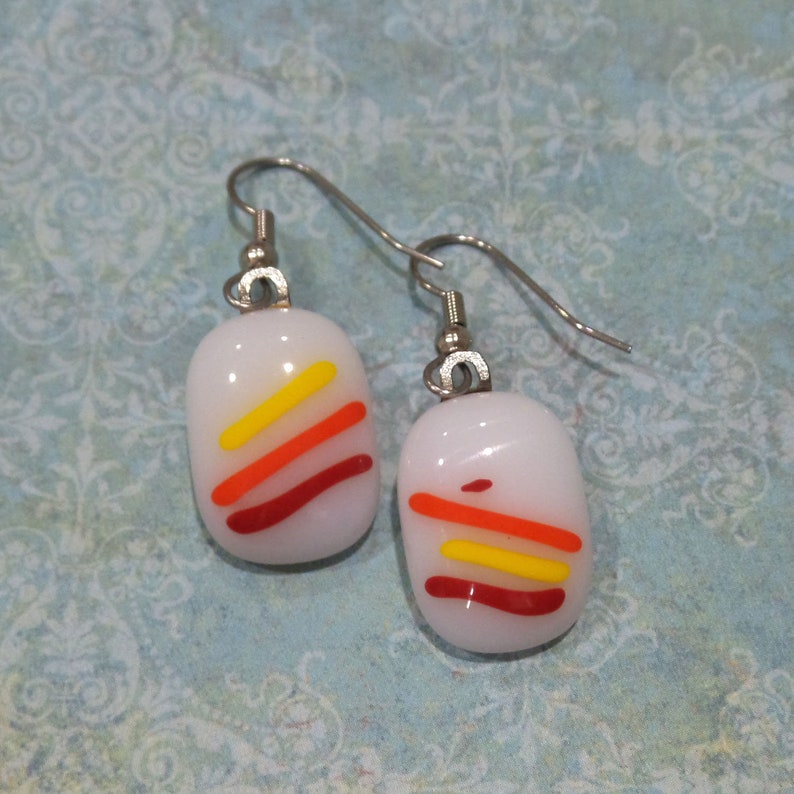 Heart Pendant and Earring Set Striped Jewelry Set Colorful Etsy