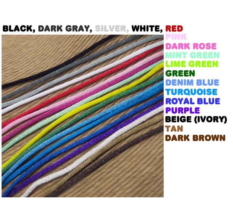 2mm Satin Cord Necklace With GOLD PLATED Lobster Clasp Choose Length and Color 14 to 44 inch, Black, Gray, Red, Pink, Green, Blue, etc image 2