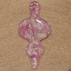 Christmas Ornament, Pink, Transparent, Christmas Tree Decor, Fused Glass Ornament, Ready to Ship - Pink Ornament -20