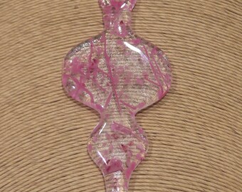 Christmas Ornament, Pink, Transparent, Christmas Tree Decor, Fused Glass Ornament, Ready to Ship - Pink Ornament -20