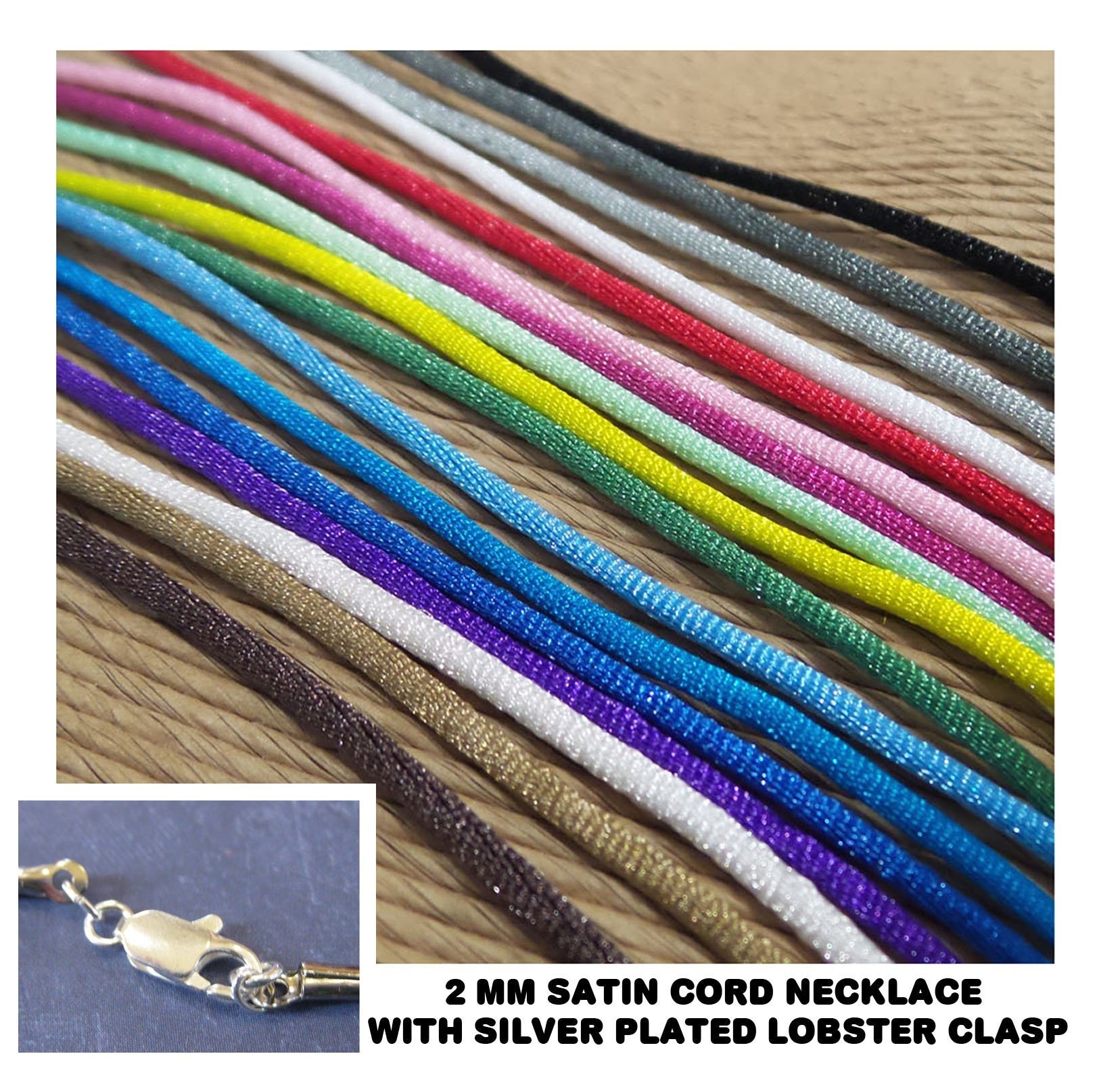 Black Satin Silk Cord Necklace