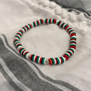 Palestine Resilience Bracelet, Palestinian Flag Colors Jewelry with Stainless Steel Accent, Handmade Palestinian Pride Gift, Bead bracelet