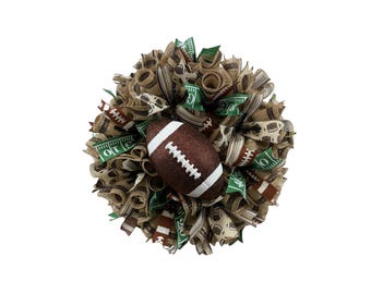 Football Wreath for Front Door | Game Day Decor | Fall Football Wreath | Sports Fan Door Decor| Dad Gift | Man Cave Decor