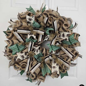 Football Wreath for Front Door, Rustic Game Day Decor, Burlap Sports Wreath, Tailgate Party Hanger, Man Cave Football Wall Decor