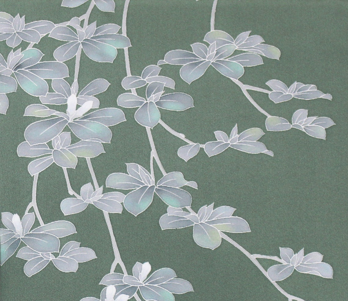 Zweige Kirschblüten und Blätter in Grau und Blaugrün | Etsy