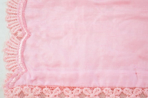 Pink Floral Lace Velvet Shawl, with Deep Floral L… - image 6