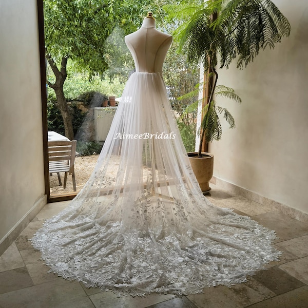 Removable bridal skirt, overskirt, Tulle skirt, Custom skirt, Removable skirt, Ball Gown skirt, Long train skirt, Bridal skirt main image 0