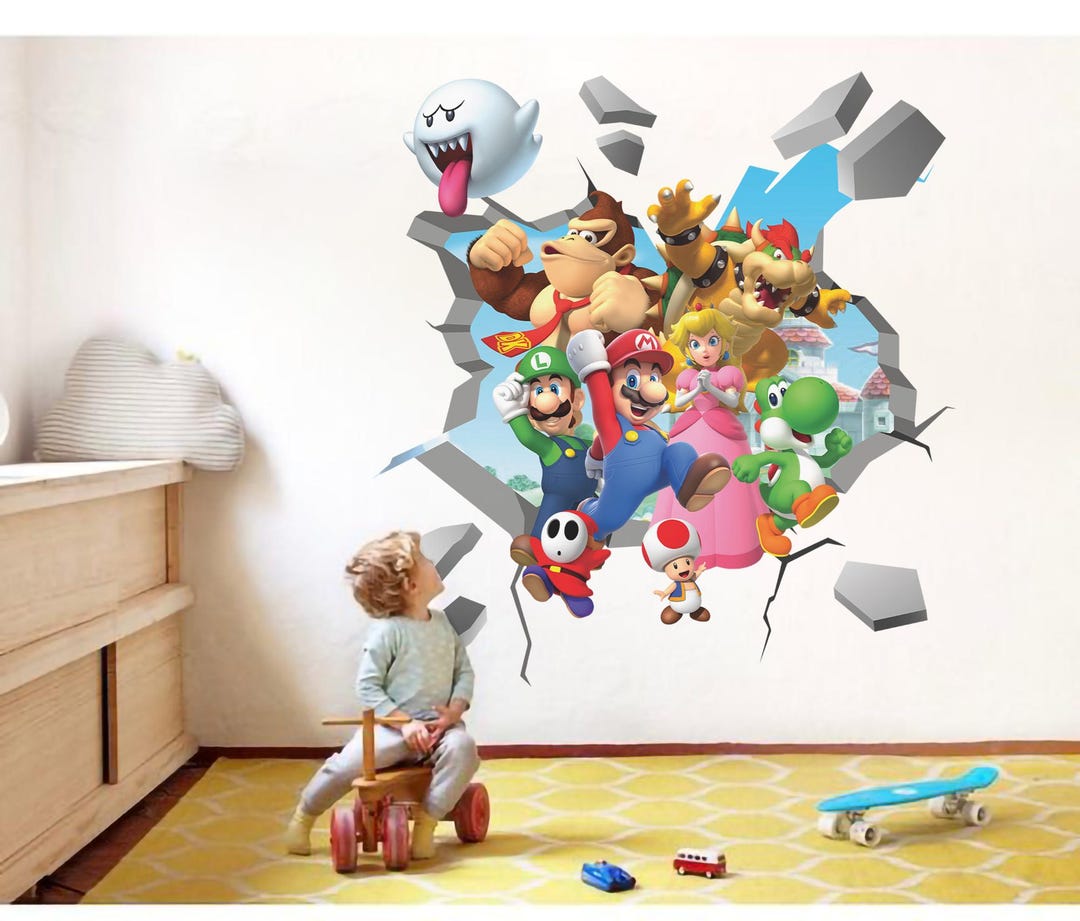 Removable Vinyl Super Mario Wall Decal Princess Peach Wall Sticker ...
