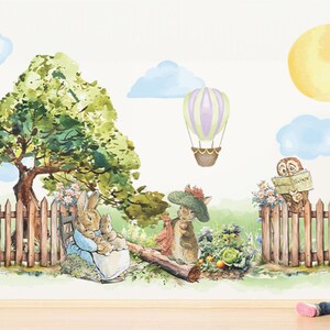 Peel And Stick Rabbit Wall Decal Cartoon Wall Sticker For Bedroom Decor Baby Room Decoration