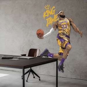 Removable Vinyl Lebron James Wall Decal NBA MPV Wall Art Basketball Decal For Study Room Decoration Kid Room Decor